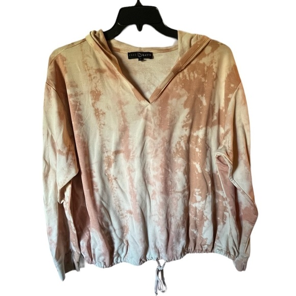 Fred David Women’s Cropped Plus Size Tie Dye Hoodie - Picture 1 of 5